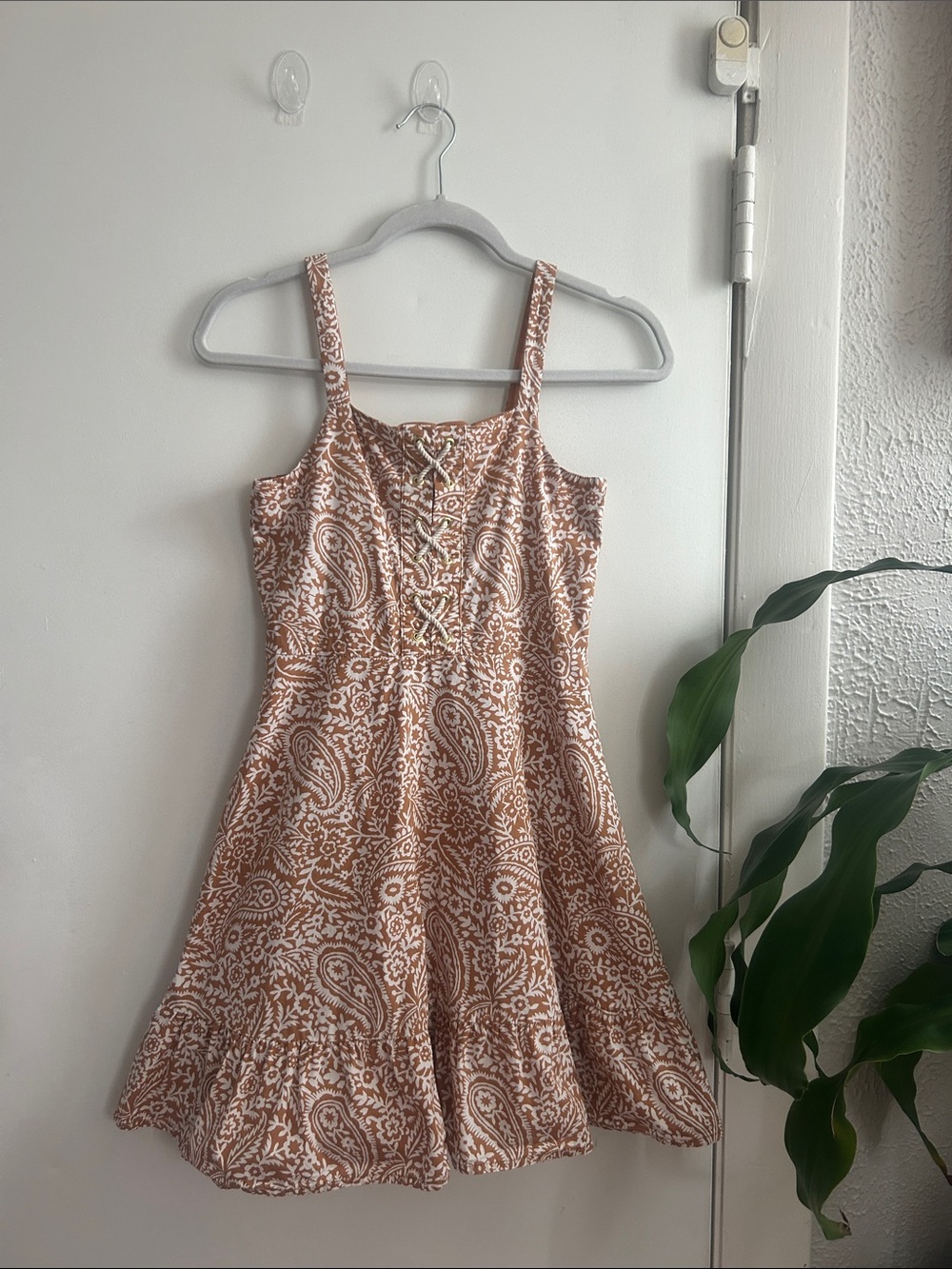 Janie and Jack Rust and White Paisley Sundress
